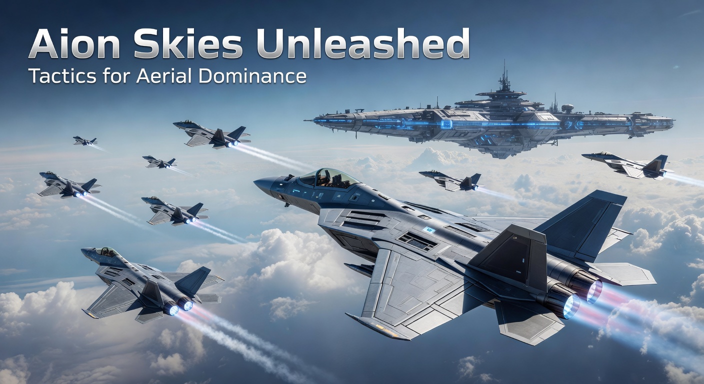 Strategic glider formation weaving through Aion sky rifts, highlighting team positioning and mid-air combat