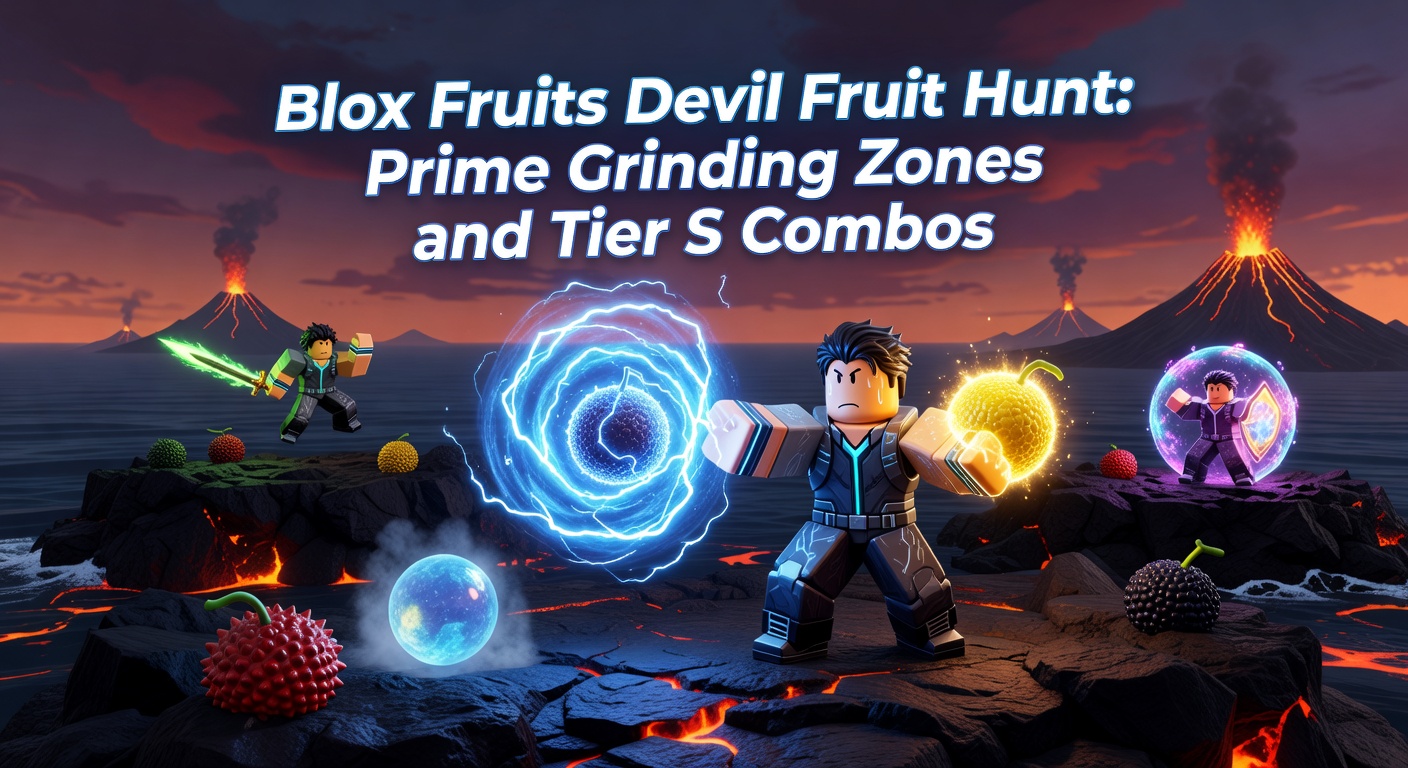Dynamic action shot of a Tier S combo unleashing in Blox Fruits, showing fruit awakenings and sword clashes mid-battle