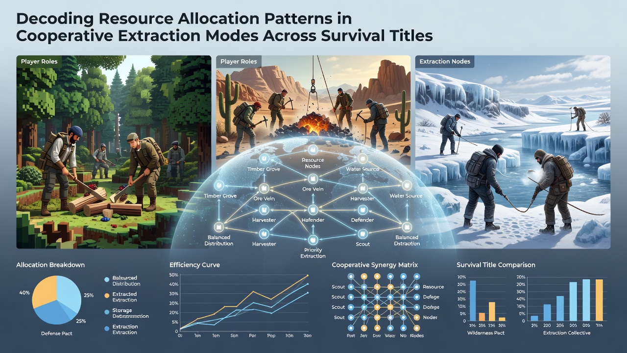 Detailed map overlay showing resource flow and team positioning in cooperative survival scenarios